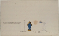 Design for Two Vases, Anonymous, French, 18th century, Pen and brown and gray ink, watercolor, and black chalk